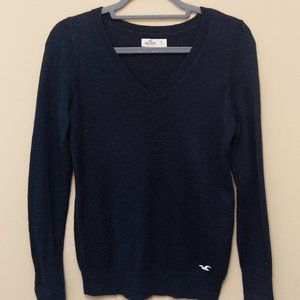 Hollister Navy Blue V-Neck Sweater